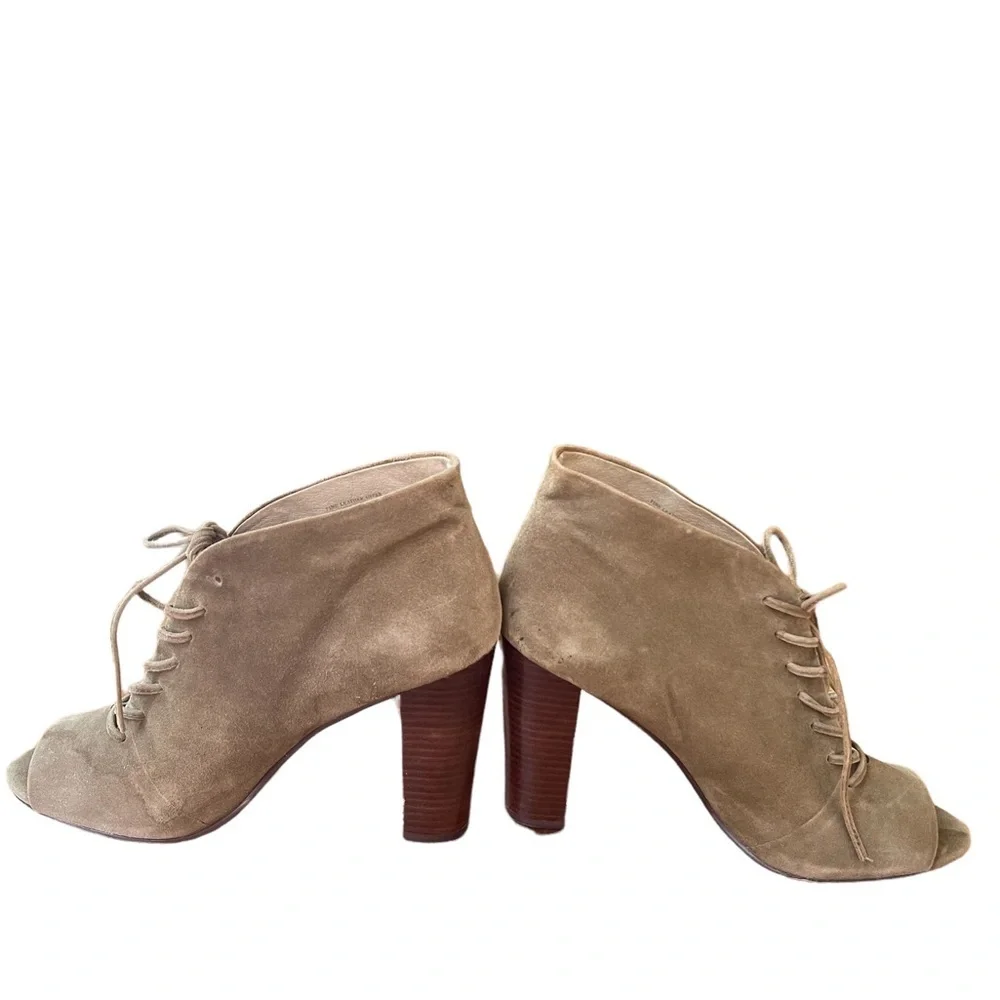 Splendid‎ Open Toe Suede leather Bootie with Lace Size: 10